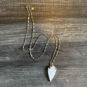 blush pink arrow head necklace